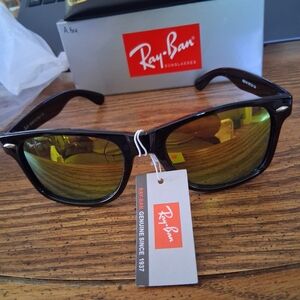 Ray-Ban RB2140 Original Wayfarer With Red/Orange/Yellow Lenses. Brand New.